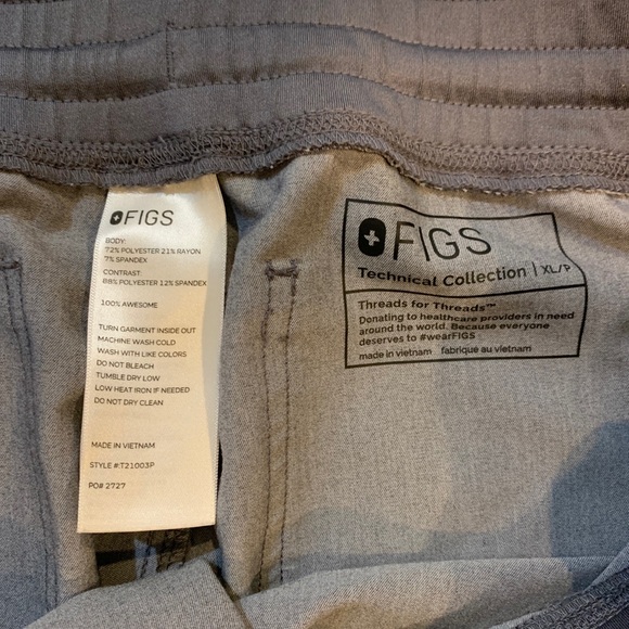 Figs scrub pants in graphite gray, size XL - Picture 3 of 7
